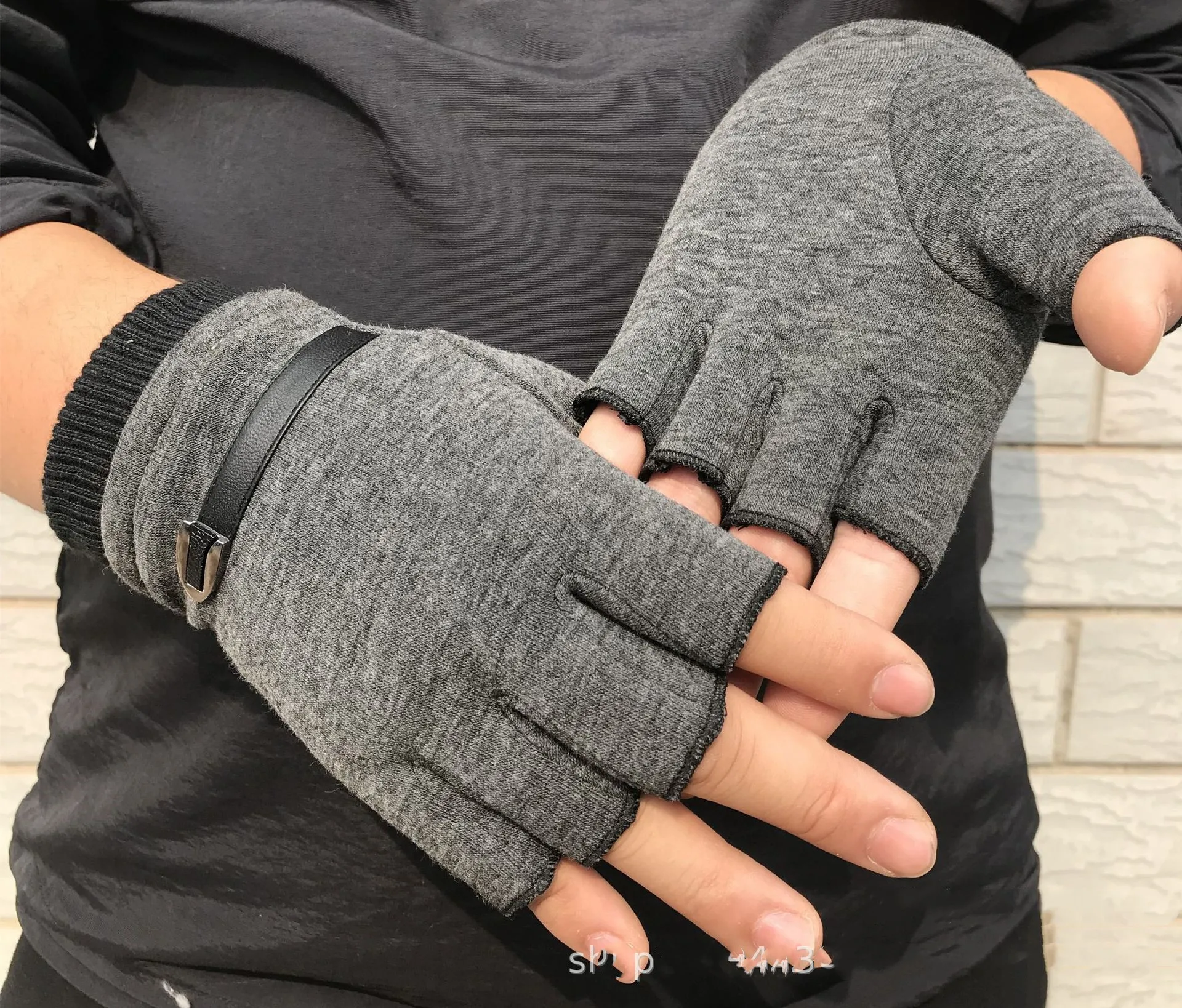 Зимние перчатки унисекс для женщин и мужчин, флисовые теплые перчатки на половину пальца, эластичные перчатки без пальцев, варежки для наружного велосипеда, перчатки для вождения