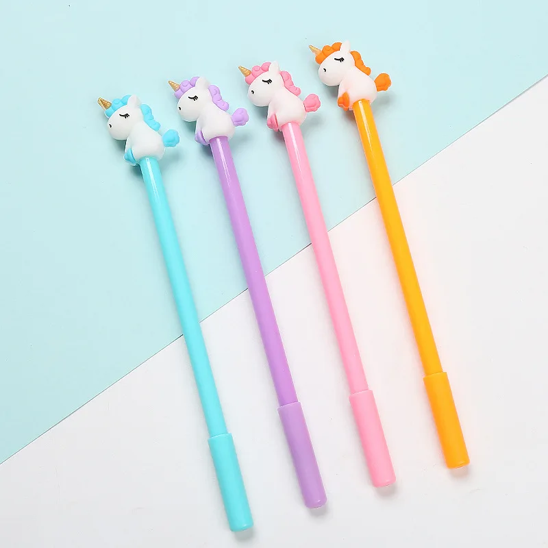 1 шт. 0,5 мм гелевая ручка Kawaii creativos с милым мультяшным единорогом, Офисная Студенческая ручка, канцелярские принадлежности, рождественский подарок - Цвет: Random one piece