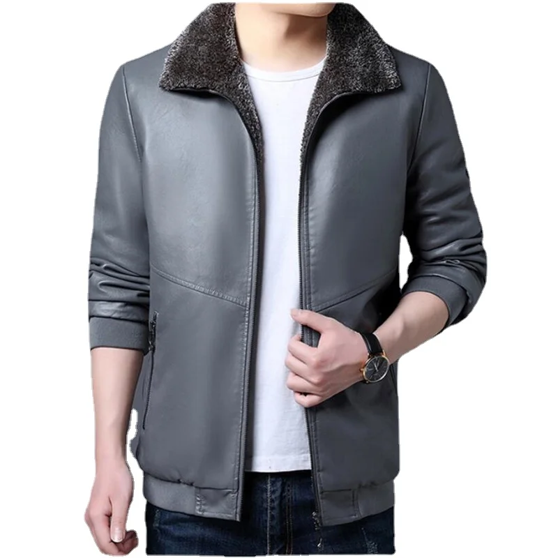 New Winter Mens Leather Jackets Man Motorcycle Biker Jacket Coat Warm Brand Clothing Men Slim Fit Casual Leather Coat S-4XL