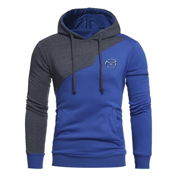 

Fashion Hoodies Men Warm Patchwork Mazda Car LOGO Sweatshirts Hip Hop Hooded Pullover Male Comfortable Clothes Fast delivery