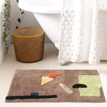 

Soft Bathroom Rug Carpet Area Rugs Nordic Anti Slip Abstract Geometric Carpets Kitchen Floor Mats Doormat Home Office Decor