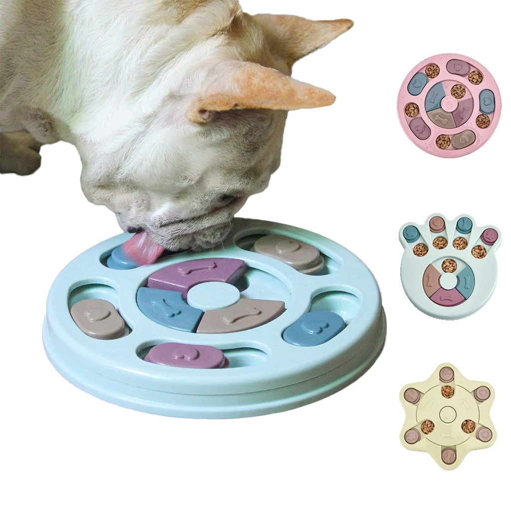 Dog Puzzle Toys Increase IQ Interactive Puppy Dog Food Dispenser Pet Dog Training Toys Flower Shape Round Puzzle Toy