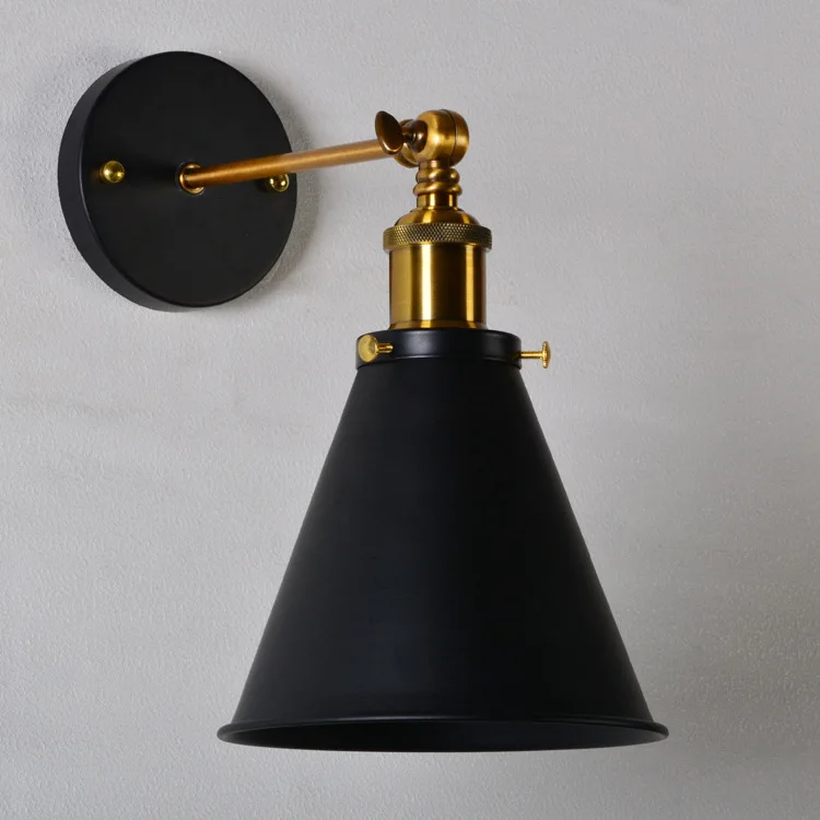 

Retro Creative Trumpet Wall Lamp Northern European-Style American-Style Cool Iron Art Adjustable Bedside Hallway Corridor Wall L