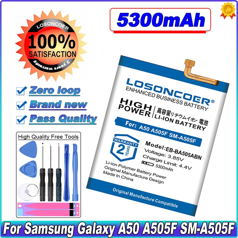 LOSONCOER EB-BA505ABN EB-BA505ABU 5300 мА/ч батарея для Samsung Galaxy A50 SM-A505F A505F батареи сотового