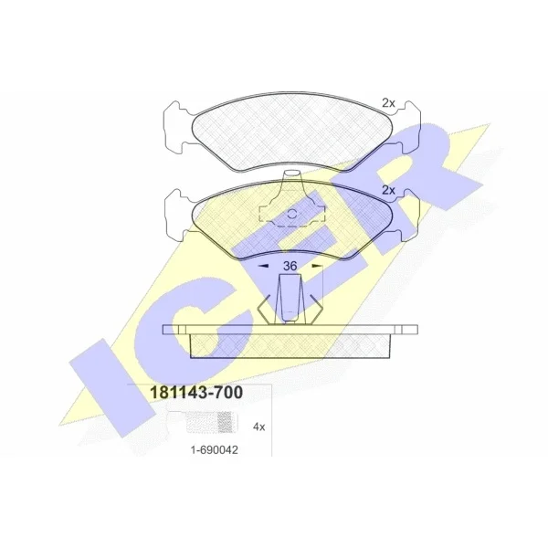 Колодки дисковые п.Ford Fiesta 1.0-1.8D 89, Mazda 121 1.25/1.3/1