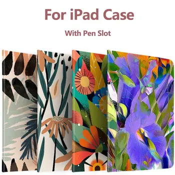 

Case For iPad Air 2 Case With Pen Slot Silicone Flower Flip Case For iPad Pro 11 inch Air 1 2 10.5 inch 2018 Mini 4 5 Case Cover