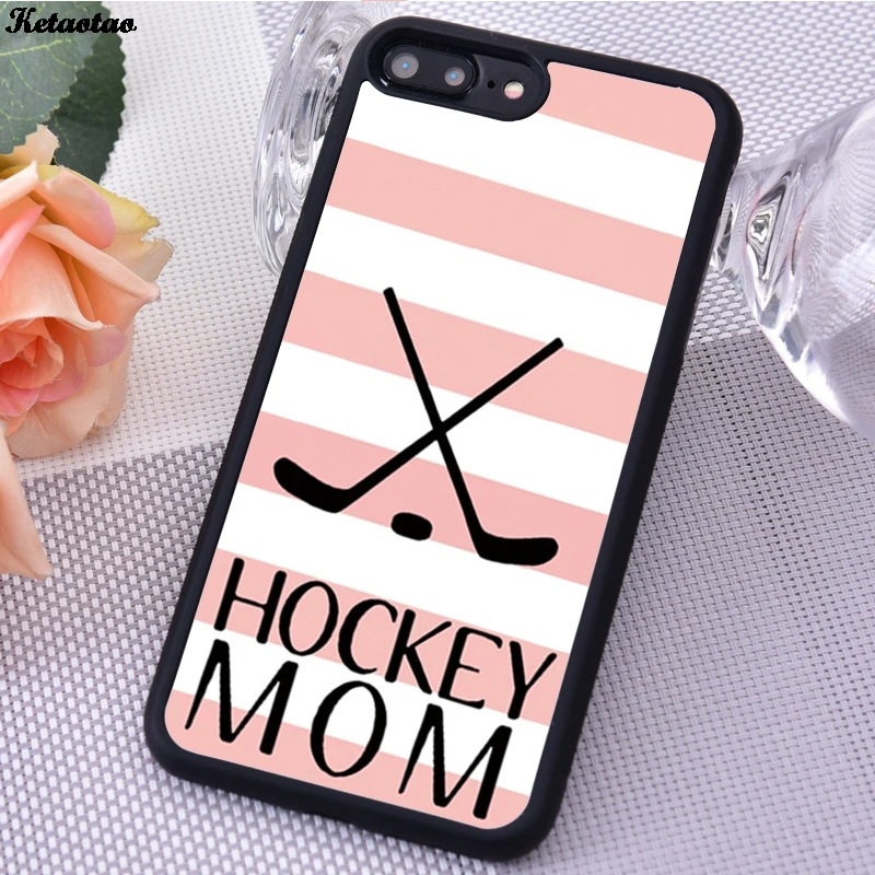 Ketaotao Hockey Mom Bebe Rayure Rose Мягкий ТПУ силиконовый чехол для телефона iPhone 6S 7 8 Plus 5S X XS XR 11