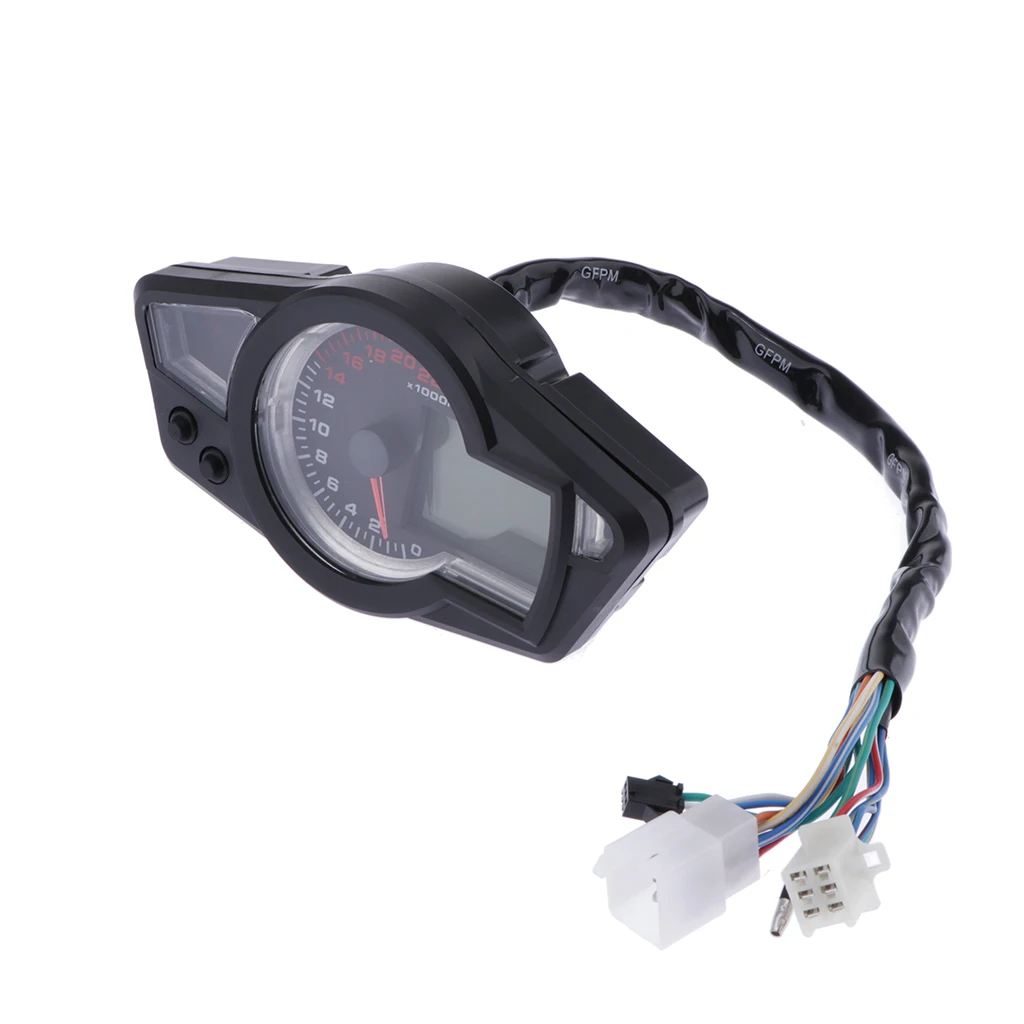 Universal Motorcycle 1000r/Min LCD Odometer Speedometer Tachometer Gauge Multi-function Universal Fits for Yamaha Honda