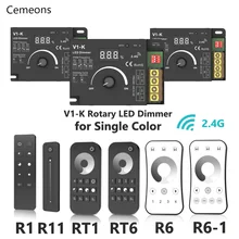 

V1-K DC 12V 24V 8A PWM Wireless LED Dimmer Controller Switch Touch RF Remote for Single Color COB 5050 3528 Dimming LED Strip