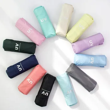 

12-plain hipster ultra-light off flat shou ji san vinyl sunscreen anti-UV all-weather umbrella gift advertising parasol