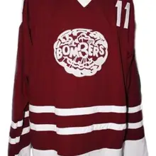 Бордовые Боб Кларк 11 Flin Flon бомберы мужские Ретро Возврат хоккейные Джерси Вышивка сшитые настроить любой номер и имя