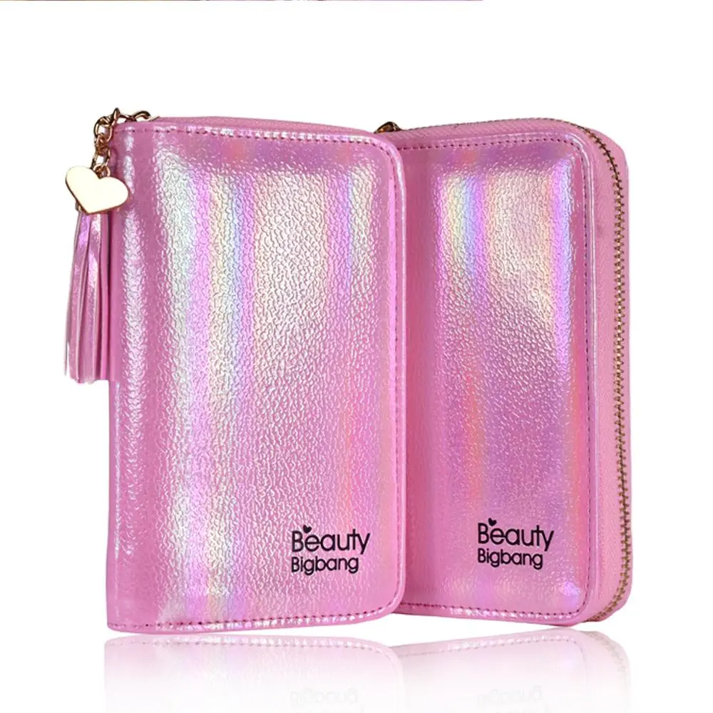 Günstige BeautyBigBang 24 Slots Nagel, Platte Set Halter Fall Tasche Runde Platz Maniküre Laser Nail art Schablone Organizer Box Kit