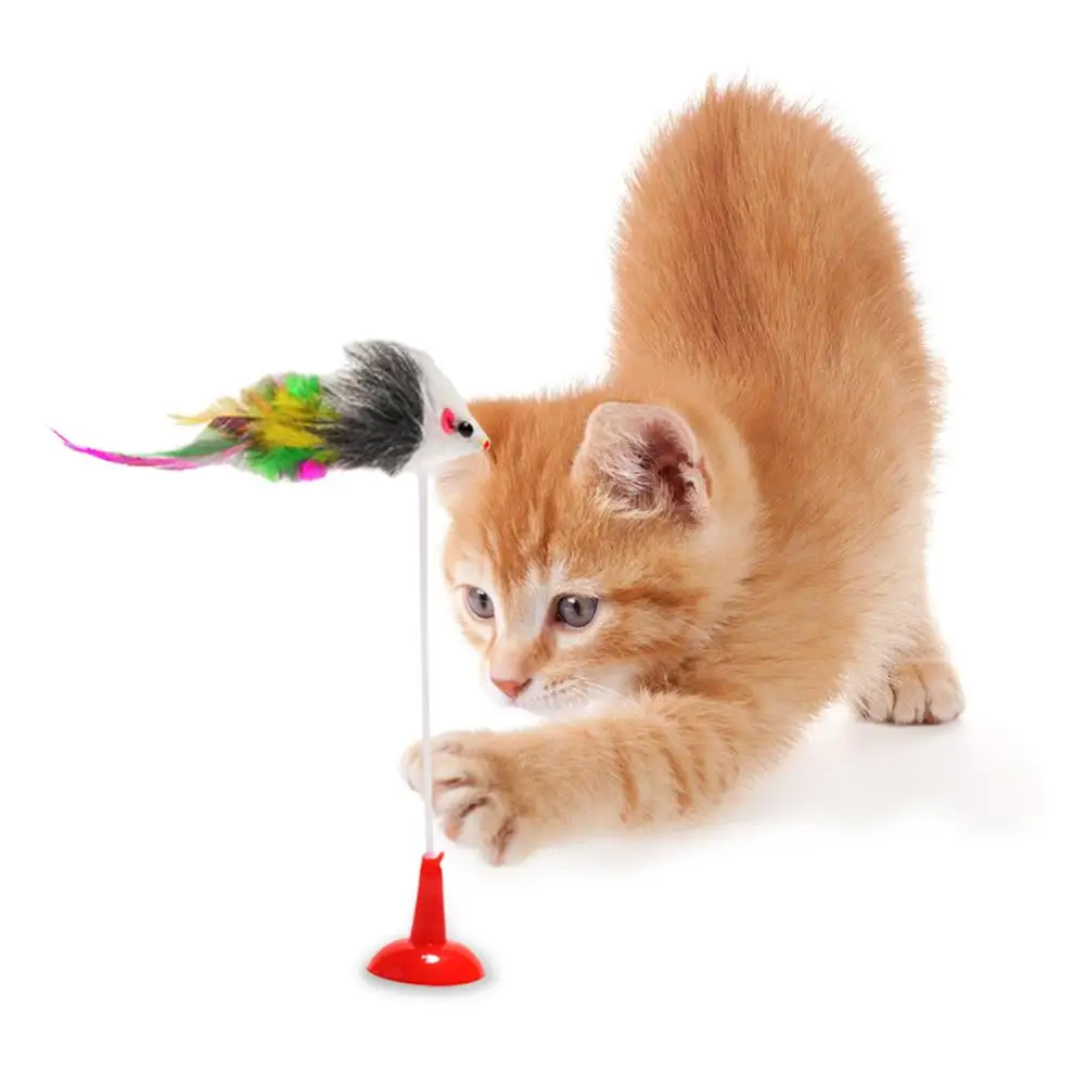 1pc Funny Pet Cat Toy Sucker Spring False Simulation Mouse Cats Kitten Teaser Interactive Toys Exercise Cat Claws