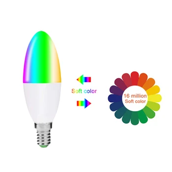 

OOBEST Smart WIFI LED RGB bulb candle lamp 6W E27 color-changing light phone Remote Control with Alexa Google Home Voice Control bulb