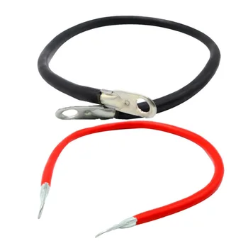 

1 Pair 5AWG Gauge Copper Battery Cable Power Inverter Wire 50cm Length Durable Resin+Copper Material For Boat / Rv / Car