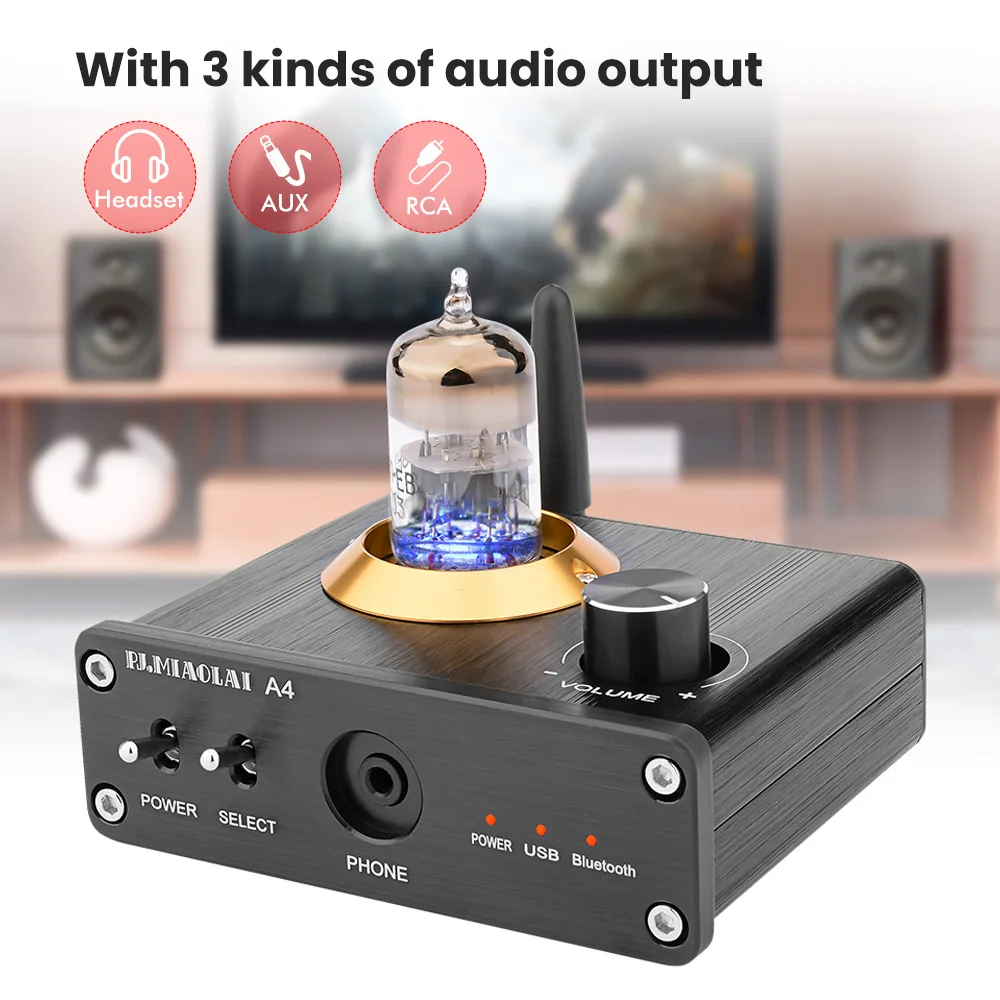 PJ.MIAO Hi Fi 6N3 вакуумный ламповый усилитель стерео Bluetooth 5 0 APTX предварительный с