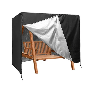 

Waterproof 3 Seater Patio Swing Chair Seat Cover Sunscreen Dust Cover 210D Oxford Garden Hammock Protective Cover HFing