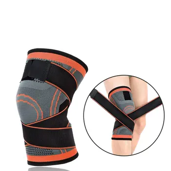 

Outdoor Sports Knitted Knee Pads Winding Bandage Pressure Adjustable Running Basketball Riding Fitness Breathable