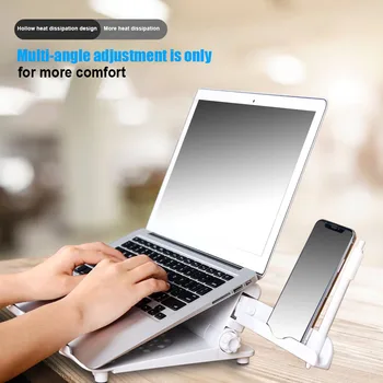 

Anti Slip Ergonomic With Heat Vent Riser ABS Universal Laptop Stand Phone Bracket Portable Foldable Angle Adjustable Desk