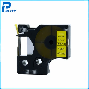 

20pcs/lot for Dymo D1 40918 Label Tape Black on Yellow 9mm*7M Compatible for DYMO 40918 LabelManager Printer Ribbon