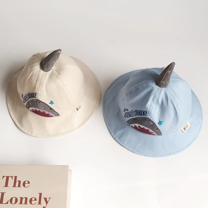 New Shark Baby Boy Hat Cotton Spring Summer Baby Cap for Girls Bucket Hats Kids Accessories Toddler Hat