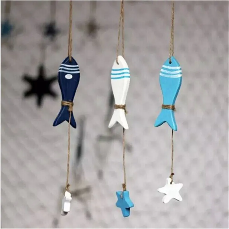 Средиземноморская Морская звезда Морской Декор Висячие маленькие украшения деревянная рыба/декорированная морская подвеска украшение для дома