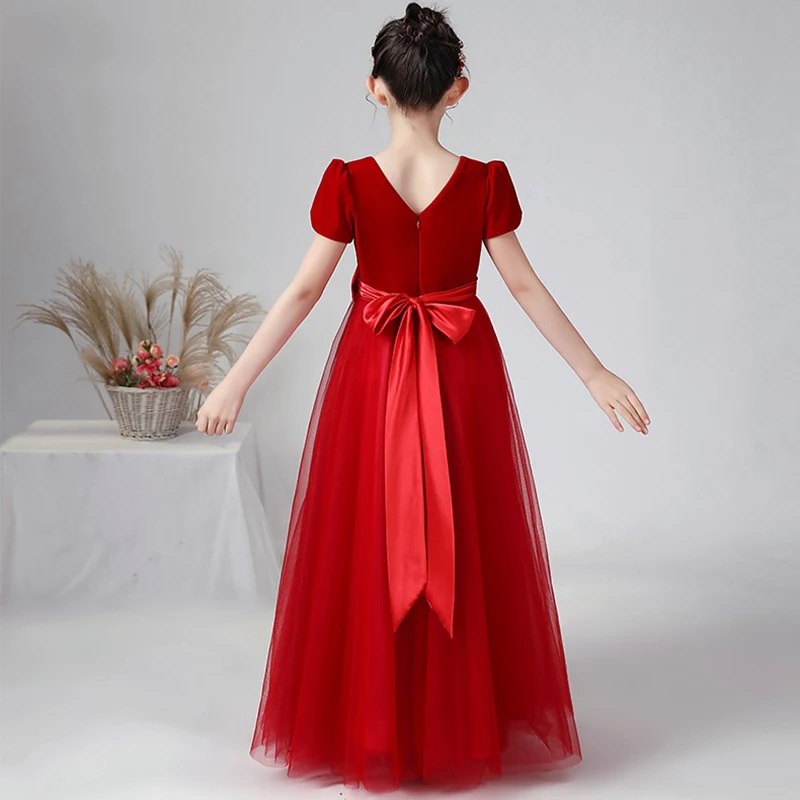 redgirl dress Red Girl Pageant Gown Age 10-13 GCHK199 teen — this Fiona Dress is the one she will love to dance around in even long after the event is over Ball Gown Floral Dress Red