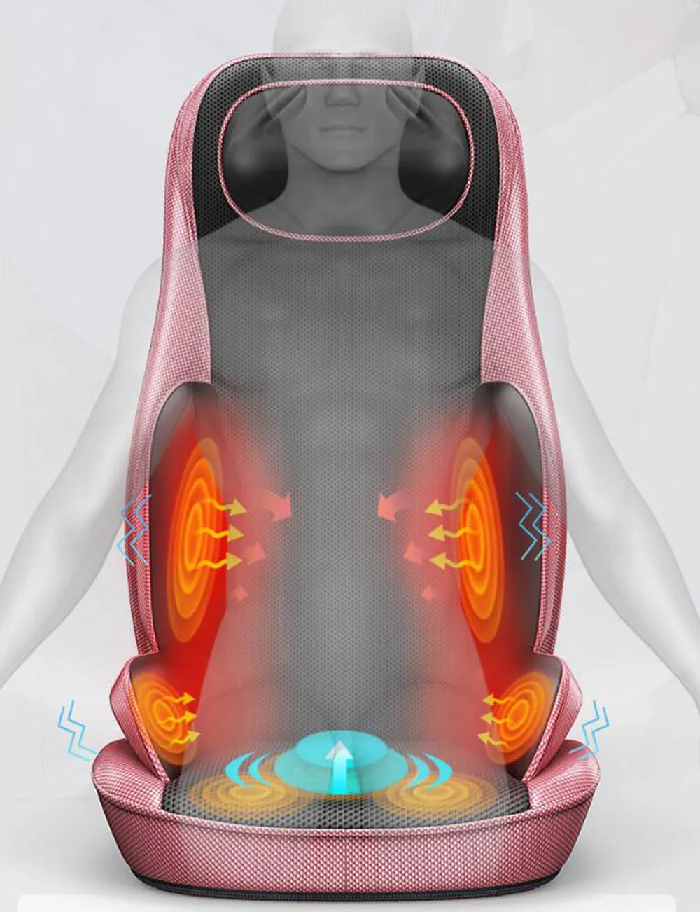 Вибрирующий Электрический шейный массажер для спины и тела, домашний массаж, массажная подушка, стимулятор мышц с нагревательным устройством, 220 В, b0196