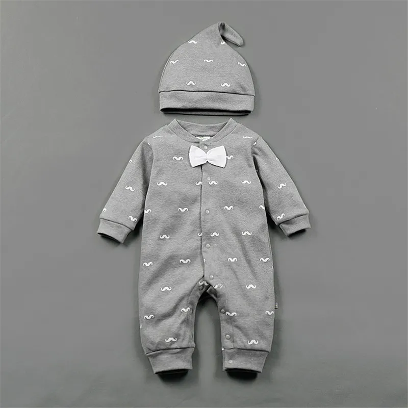 Модный брендовый комбинезон Roupas De Bebes боди + шапка штаны комплект одежды из 3