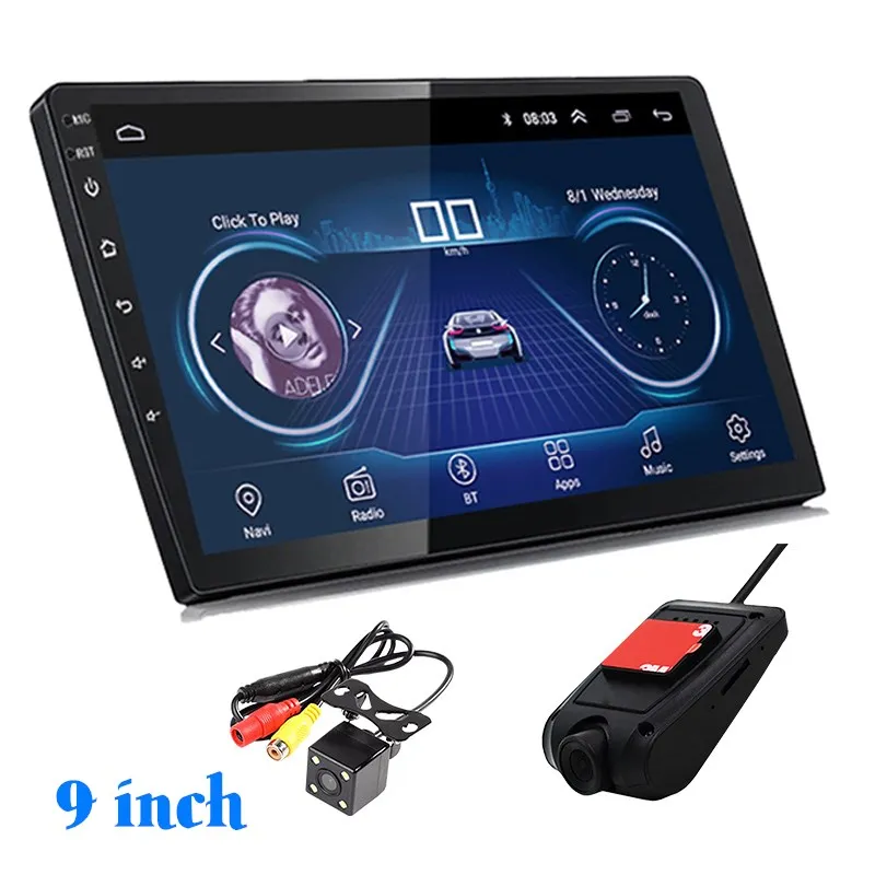 9inch with Cam DVR Wifi MP5 Player 2 din 10 inch for Android 8.1 GPS Navigation RAM1G ROM16G Universal Car Radio Auto-video Mirrorlink Smart Radio - Цвет: 9inch with Cam DVR