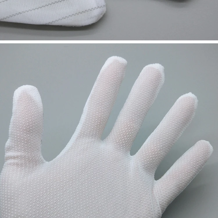 10 paia di guanti bianchi antistatici in cotone guanti da lavoro protettivi  per ispezione gioielli guanto