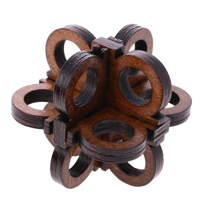 Деревянный Tetrakaidecahedron Logic Puzzle Burr Puzzles паззл для мозга снятие лекций и деревянная