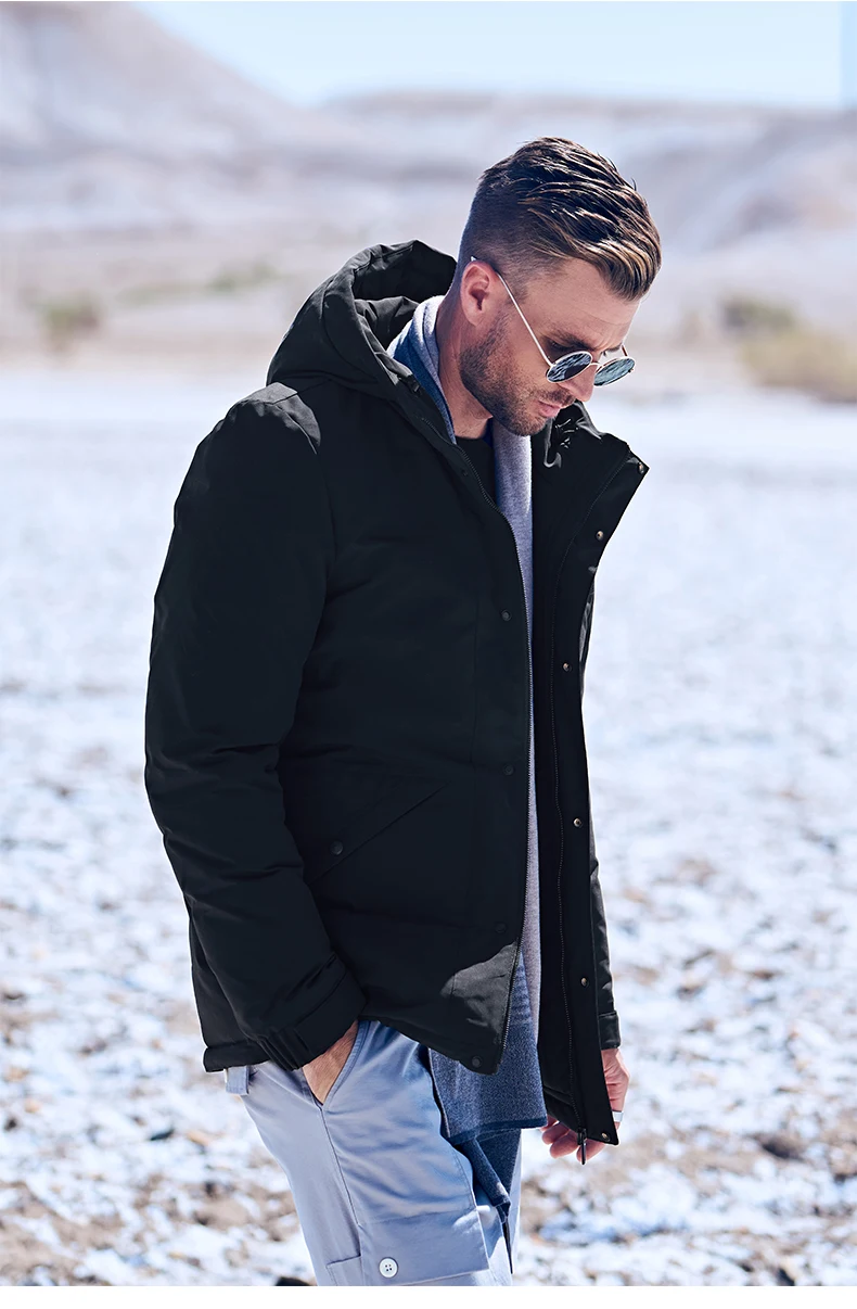 Enjeolon, брендовые новые зимние мужские парки с капюшоном, толстая Мужская куртка, теплая Высококачественная ветрозащитная парка, модное повседневное пальто YR923