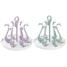 Creative Circle Swan Drain Cup Holder Simple Storage Drain Household Shelf Plastic Cup Holder