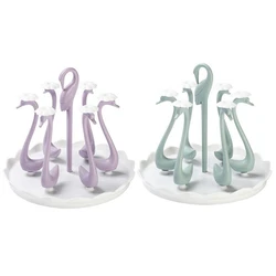 Creative Circle Swan Drain Cup Holder Simple Storage Drain Household Shelf Plastic Cup Holder