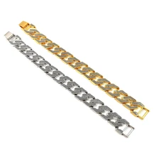 Браслет классический для мужчин панк хип хоп звено цепи Кристалл Bling Браслеты Bnagles Винтаж Шарм унисекс ювелирные изделия