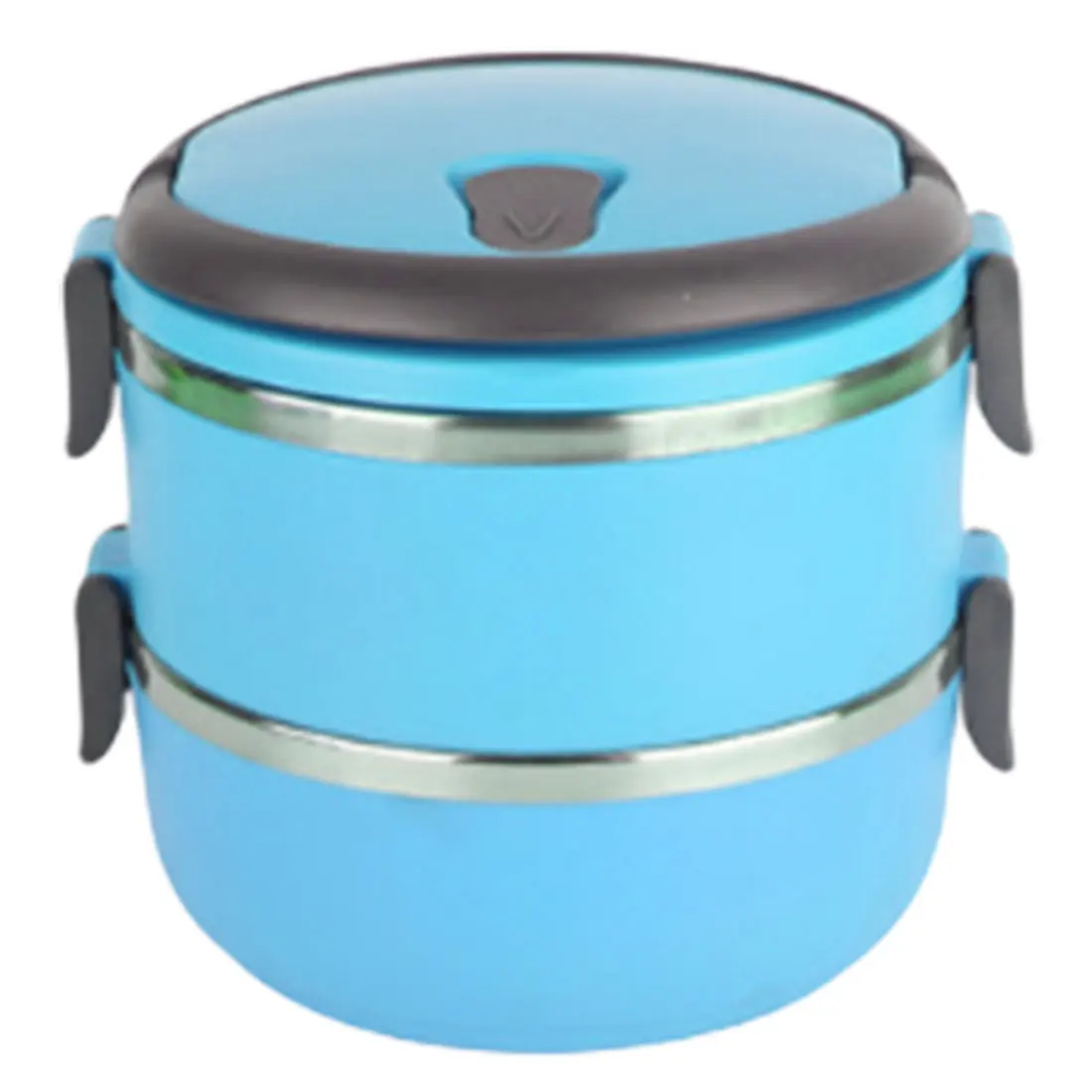 2 layer Blue Ланчбокс герметичный Ланч-бокс контейнер для еды портативный термо-Ланч-бокс из нержавеющей стали для офиса, кемпинга - Цвет: 2 layer Blue