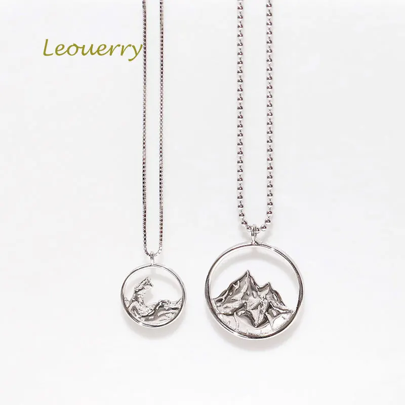 Leouerry, полая морская Гора, обет, ожерелья, настоящее 925 пробы, серебряные ожерелья для женщин, цепочка, хорошее ювелирное изделие, подарок для влюбленных