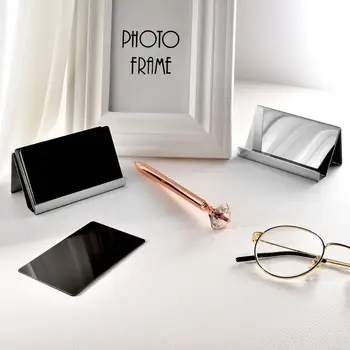 

High-End Stainless Steel Business Name Card Holder Display Stand Rack Desktop Table Organizer 2 Colors