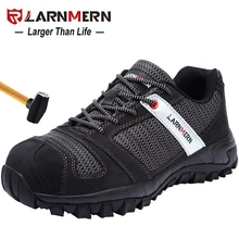 LARNMERN/Мужская Рабочая защитная обувь со стальным носком; дышащая защитная обувь с защитой от Разбивания и проколов