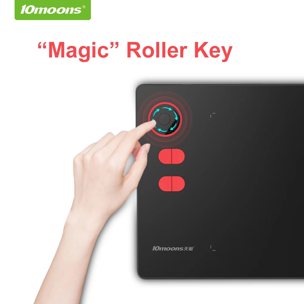 Original 10moons G20  Graphic Tablet 8192 Levels Digital Drawing Tablet with  roller key  Support Android Phone
