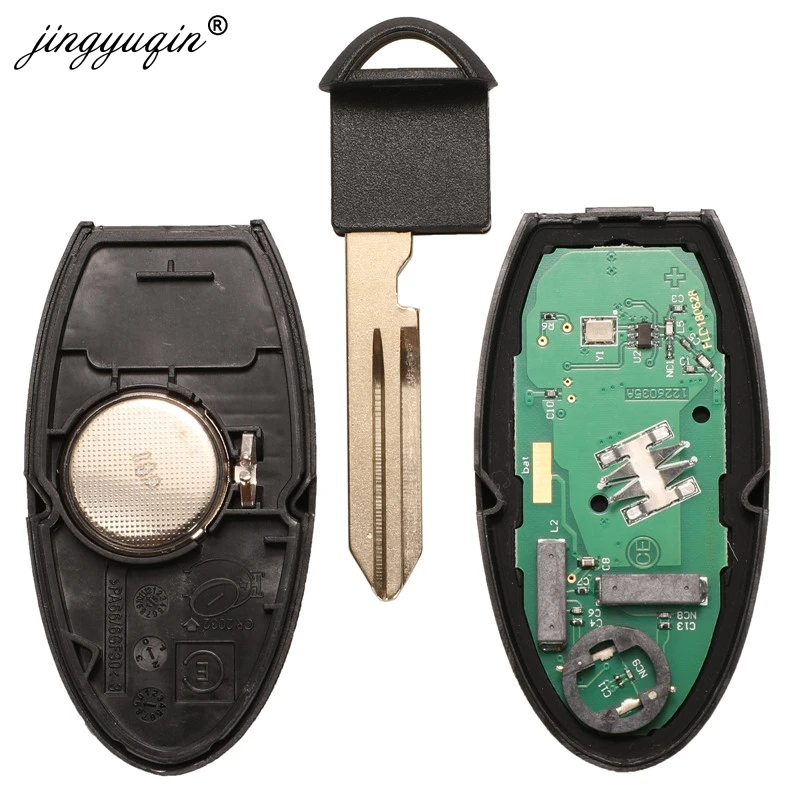 JINGYUQIN 2 BUTTON CAR SMART REMOTE KEY FOR NISSAN QASHQAI X-TRAIL KEYLESS ENTRY CONTROLLER CONTINONTAL PULSAR 433.92MHZ 4A CHIP