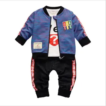 

2020 New Children Girls Boys Fashion Clothing Sets Autumn Winter 3 Piece Suit JACKET Coat Clothes Baby Cotton Brand Tracksuits