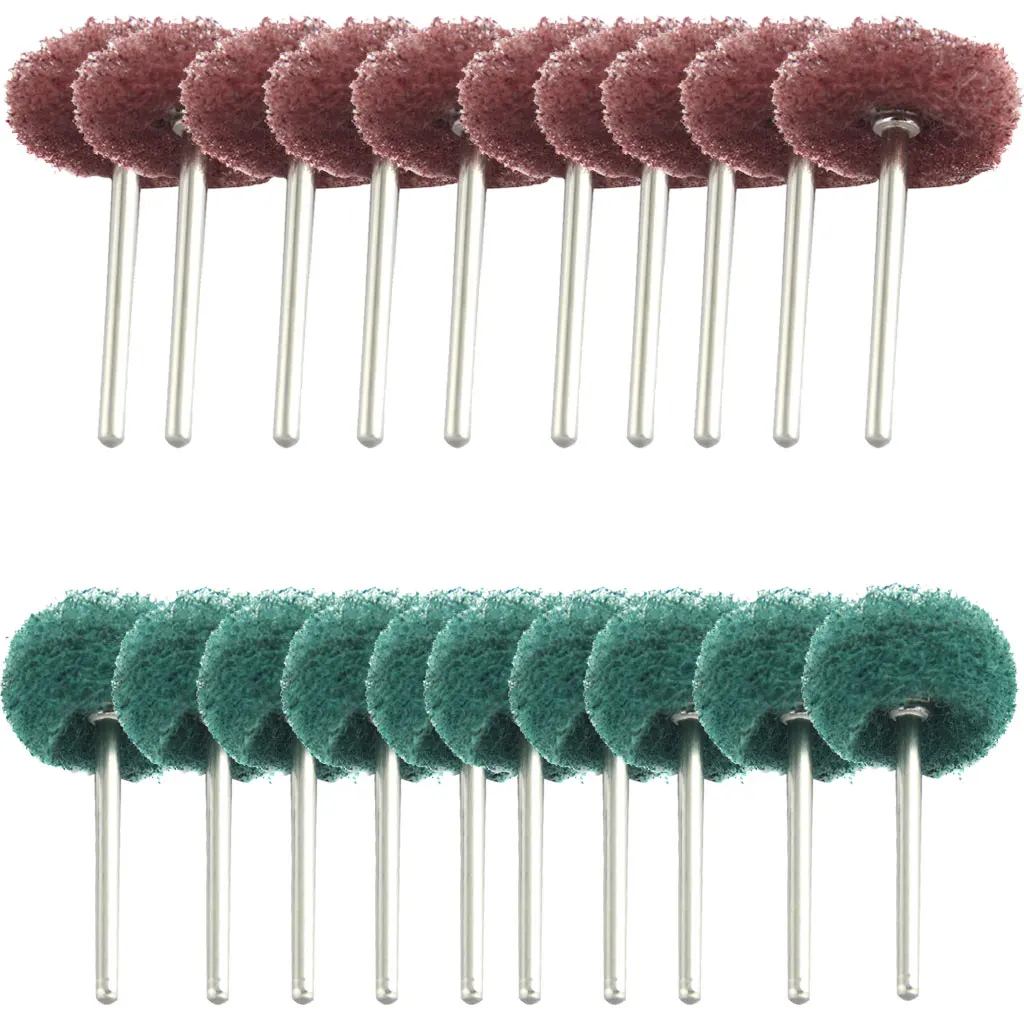 20pcs Fiber Polishing Wheel Abrasive Buffing Pad Tool Brushes