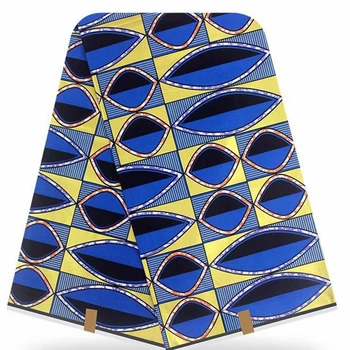 

Hot GOLDEN Line African Cotton Real Wax Print Fabric Kenet Nigerian Party Ankara Material For Wedding Dress