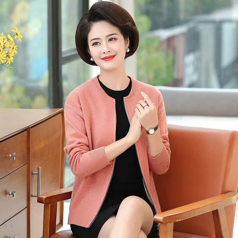 

2019 New Style Mom Coat Thin Type for Spring And Autumn 40-50-Year-Old Middle-aged Women's Spring Short Jacket Fashion Western S