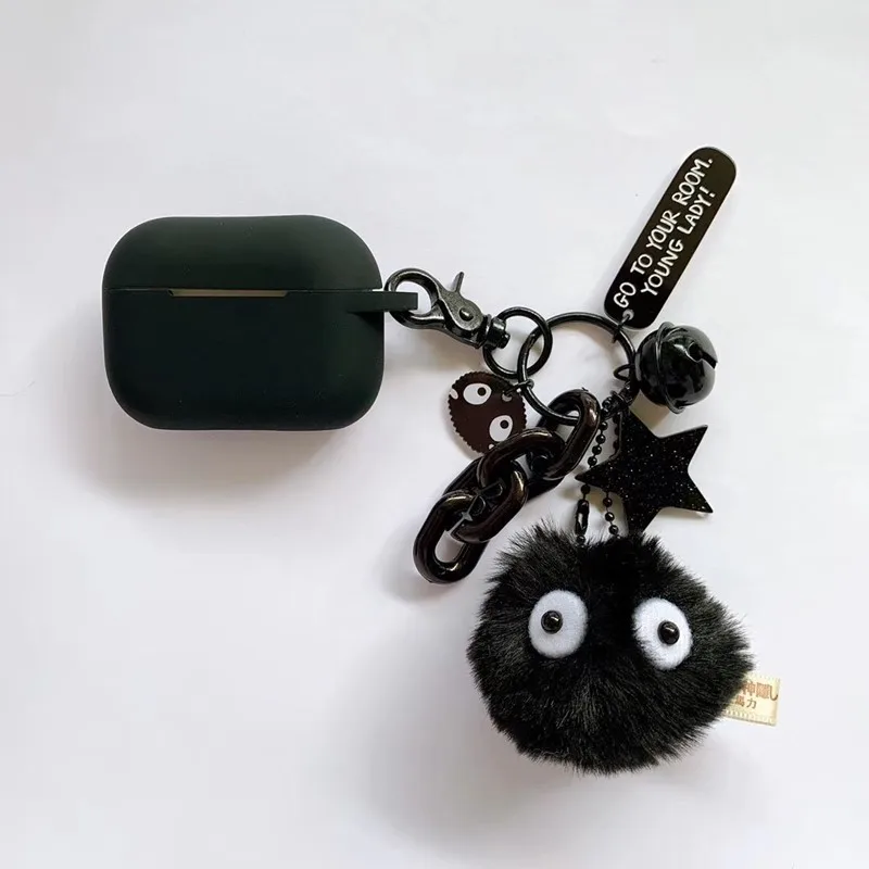 Черный чехол для наушников Totoro Briquettes, силиконовый чехол для Airpods Pro, чехол для ключей, аксессуары, защитный чехол для Airpods Pro 3