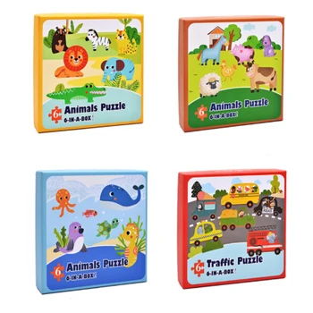 

Baby New Early Education Flat Puzzle Montessori Toy Animal Cute Cartoon Puzzles Wooden Puzzles For Children