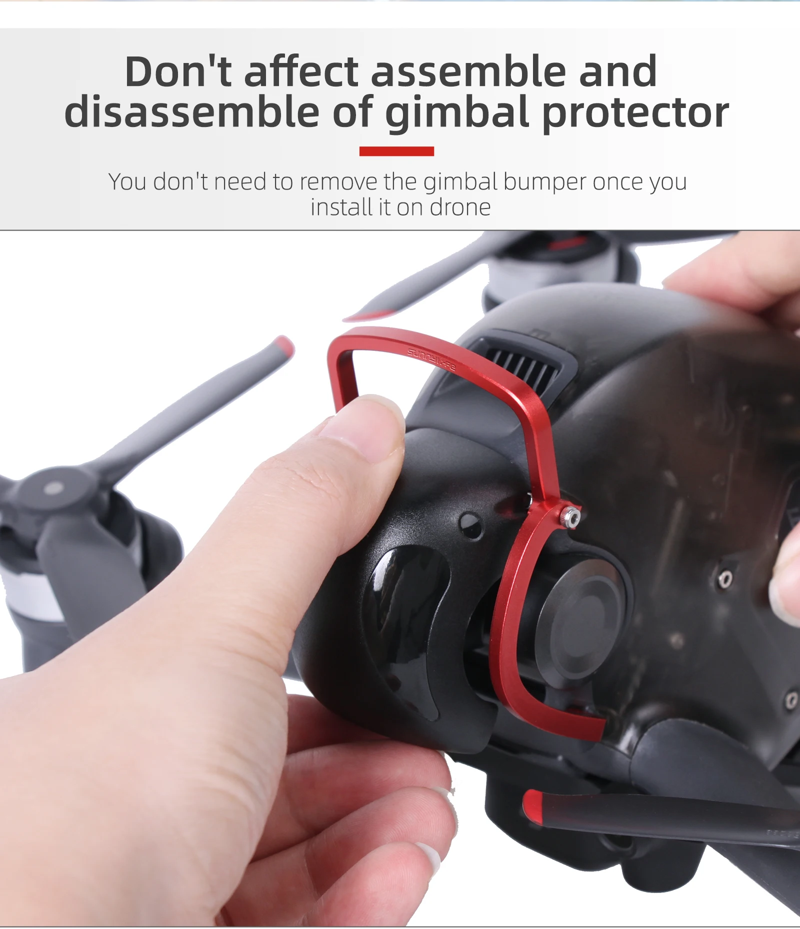 Barra Di Protezione Paraurti In Lega Di Alluminio Per Gimbal DJI FPV - Anti-collisione Per Obiettivo E Fotocamera, Rosso