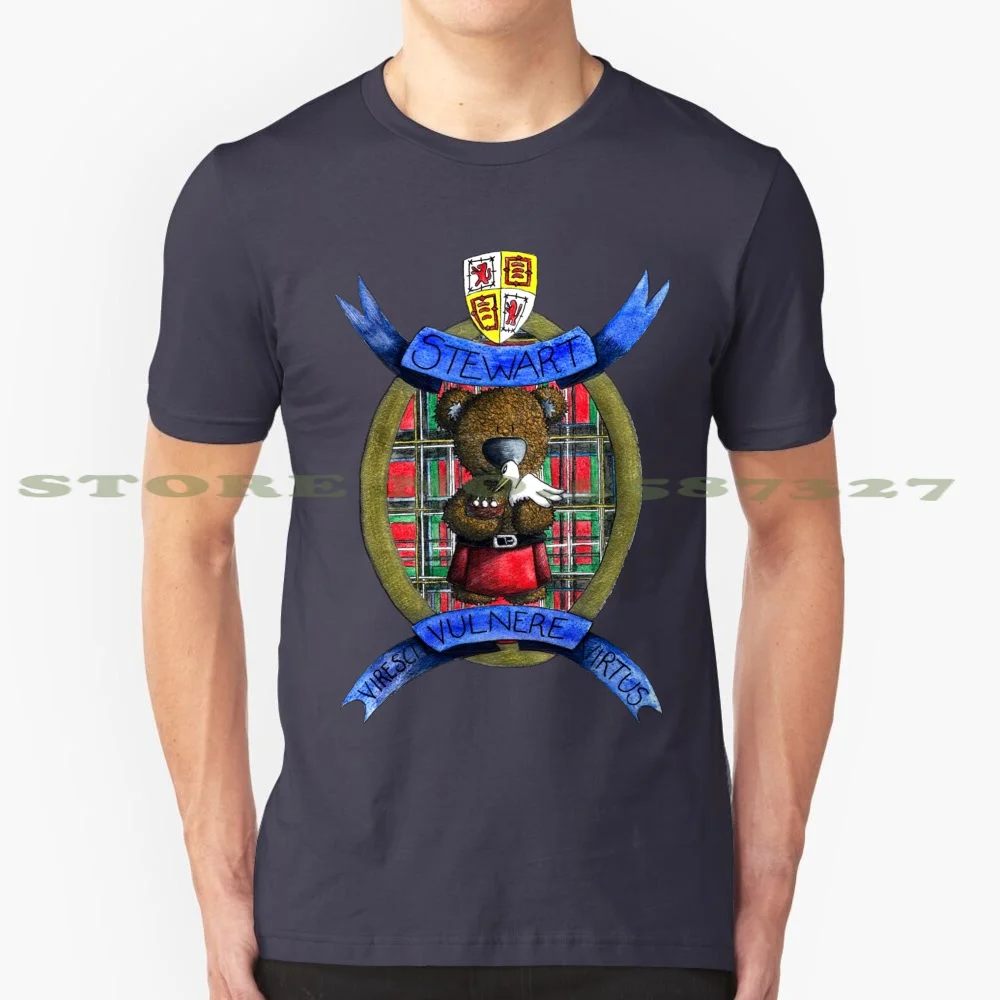 Stewart Plaid Deer Scottish Pride Tartan T-Shirt